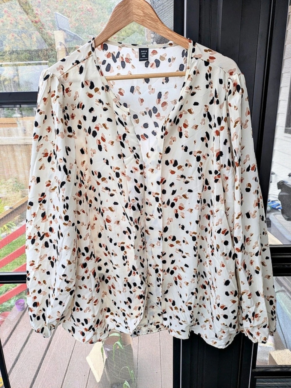 NWOT SHEIN Curve Lantern Sleeve Blouse